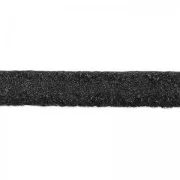 Lacet cuir double façon daim irisé 5 mm Noir x 50cm