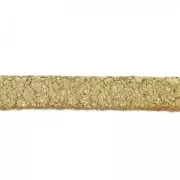 Lacet cuir double façon daim métallisé craquelé 5 mm Gold x 50cm