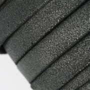 Lacet cuir double façon daim irisé 10 mm Noir x 50cm