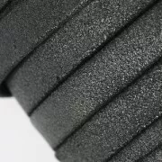 Lacet cuir double façon daim irisé 10 mm Noir x 50cm