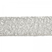 Lacet cuir double façon daim métallisé craquelé 10 mm Silver x 50cm