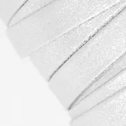 Lacet cuir double façon daim métallisé craquelé 10 mm Silver x 50cm