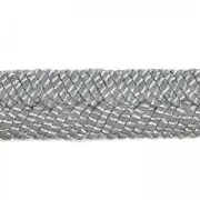Lacet tressé lurex 10 mm Gris/Argenté x 50cm