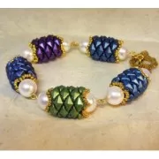 Diamonduo 2-hole 5x8 mm Green Turquoise Lumi Pecan x10g