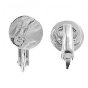 Clips d'oreilles disque froissé 10 mm - Rhodié x2