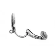 Clips d'oreilles disque froissé 10 mm - Rhodié x2