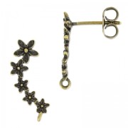 Clous d'oreilles 5 fleurs 19.5 mm bronze x2|raw }}
