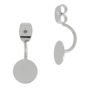 Poussoirs plateaux 8 mm pour boucles doubles rhodié x2