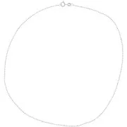 Collier Chaîne Boule En Argent Sterling 925 - 45 Cm, 3 Mm, Fermoir Mousqueton, Pour Femmes