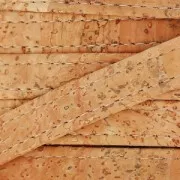 Lacet liège double surpiqué 10 mm Naturel x 50cm