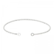 Bracelet jonc diamanté 2 anneaux 47x56 mm en Argent 925 x1|raw }}