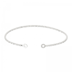 Bracelet jonc diamanté 2 anneaux 47x56 mm en Argent 925 x1