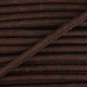 Cordon liège surpiqué 3 mm Brun x 50cm