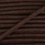Cordon liège surpiqué 3 mm Brun x 50cm