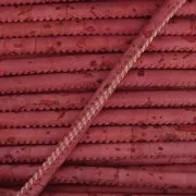 Cordon liège surpiqué 3 mm Framboise x 50cm