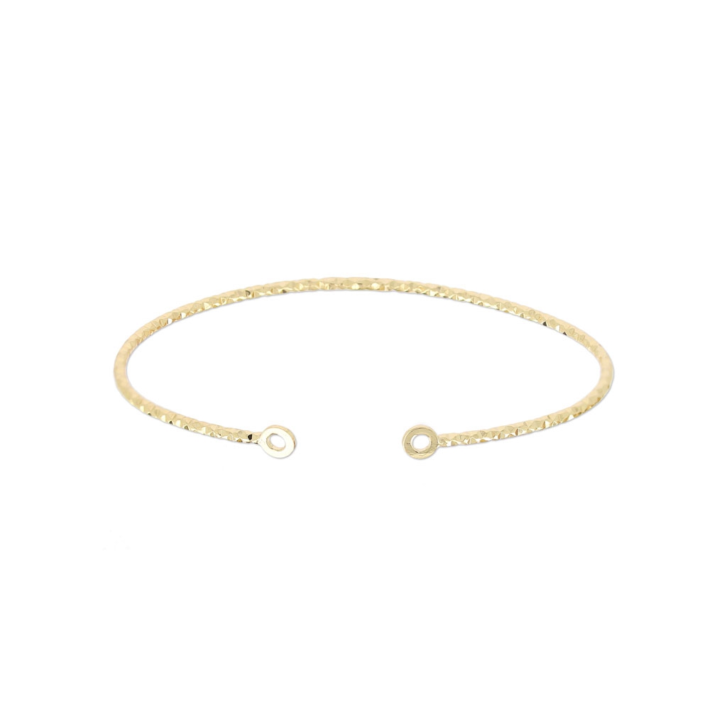 Bracelet Jonc 2 Anneaux Plaqué Or 18 Carats - Diamètre 62 Mm, Femme, Neuf Avec étiquettes