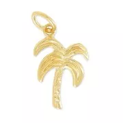 Breloque palmier 13 mm Plaqué Or 3 microns x1