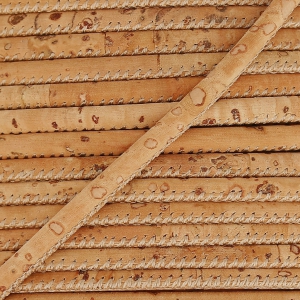 Cordon liège surpiqué 3 mm Naturel x 50cm