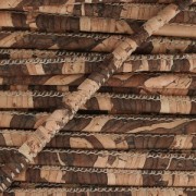 Cordon liège surpiqué 3 mm Naturel/Brun x 50cm|raw }}