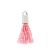 Pompon imitation coton 10-14 mm Light Rose/rhodié