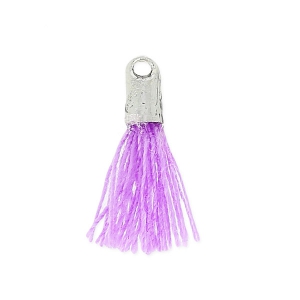 Pompon imitation coton 10-14 mm Lilas/rhodié