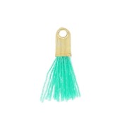 Pompon imitation coton 10-14 mm Green Turquoise/doré|raw }}