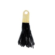 Pompon imitation coton 10-14 mm Noir/doré|raw }}