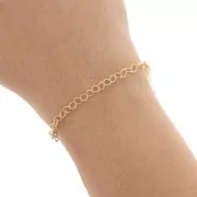 Chaîne Fantaisie carrée 4.5 mm doré à l'or fin x 1m