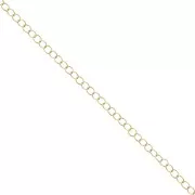 Chaîne maille Forçat 1.8x2.2 mm doré à l'or fin x1m