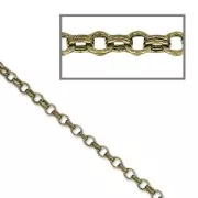 Chaîne maille forçat double anneaux 2 mm - Bronze x1m