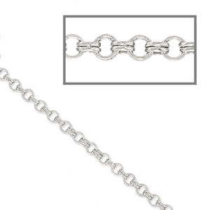 Chaîne maille forçat double anneaux 2 mm - Argenté x1m