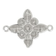 Intercalaire fleur pour cabochons PureCrystal 1028/1088 et 4228 rhodié