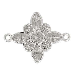 Intercalaire fleur pour cabochons PureCrystal 1028/1088 et 4228 rhodié