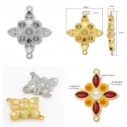 Intercalaire fleur pour cabochons PureCrystal 1028/1088 et 4228 rhodié