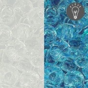 Rocaille Toho 8/0 TO8R2701 - Glow In The Dark - Crystal/Blue Splash x8g|raw }}