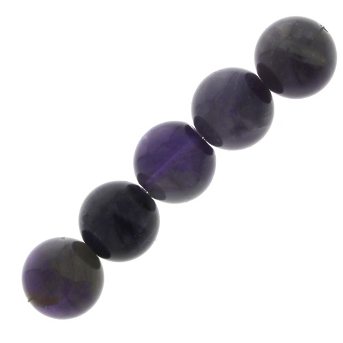 Perles rondes en pierre gemme Amethyste 10 mm x5