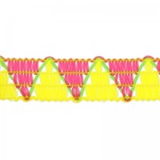 Galon tissé motif chevron 12 mm Fuchsia/Jaune x1m|raw }}