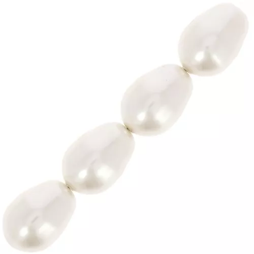 Poires nacrées PureCrystal 5821 11x8 mm White Pearl x5