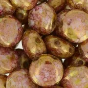 Candy Beads 2-hole 8 mm White Senegal Purple x20