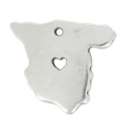 Breloque pays Espagne 24x20 mm Placage Argent fin vieilli x1