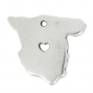 Breloque pays Espagne 24x20 mm Placage Argent fin vieilli x1