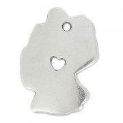 Breloque pays Allemagne 23x16 mm Placage Argent fin vieilli x1|raw }}