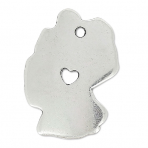 Breloque pays Allemagne 23x16 mm Placage Argent fin vieilli x1