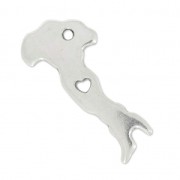 Breloque pays Italie 28x13 mm Placage Argent fin vieilli x1|raw }}