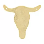 Intercalaire tête de taureau 2 trous 42 mm doré satiné x1