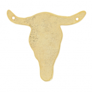 Intercalaire tête de taureau 2 trous 42 mm doré satiné x1