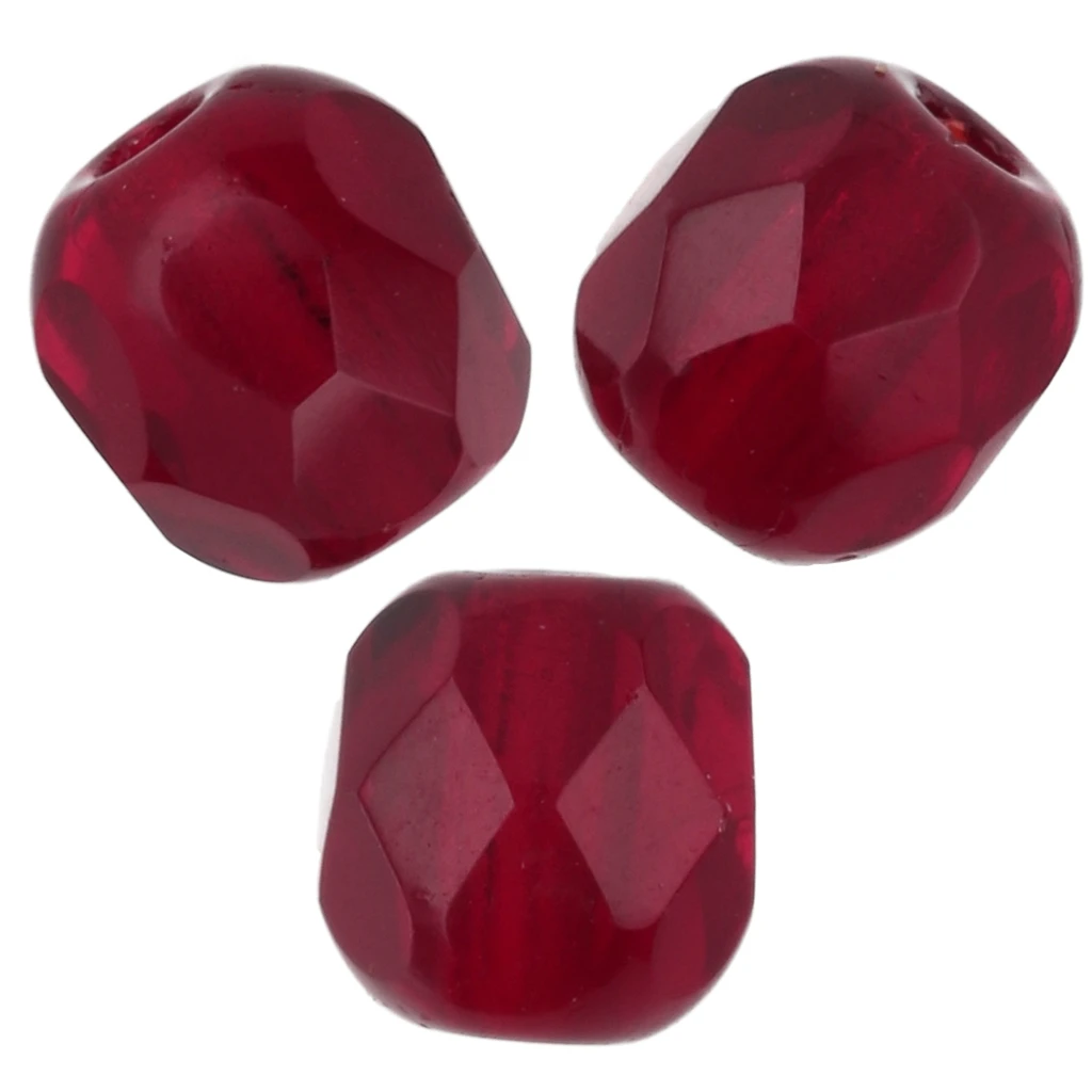 25 Perles Facettées De Bohême PRECIOSA - Diamètre 6mm - Couleur SIAM - Port Gratuit - Made In France