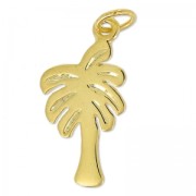 Breloque palmier 23 mm en Argent 925 doré x1
