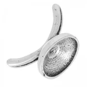 Attache bague porte cabochon 1122 12 mm pour cordon creux 4 mm arg. vieilli