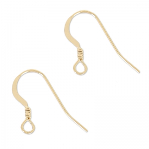 Crochets d'oreilles 14 mm en Gold filled (or laminé)    x2